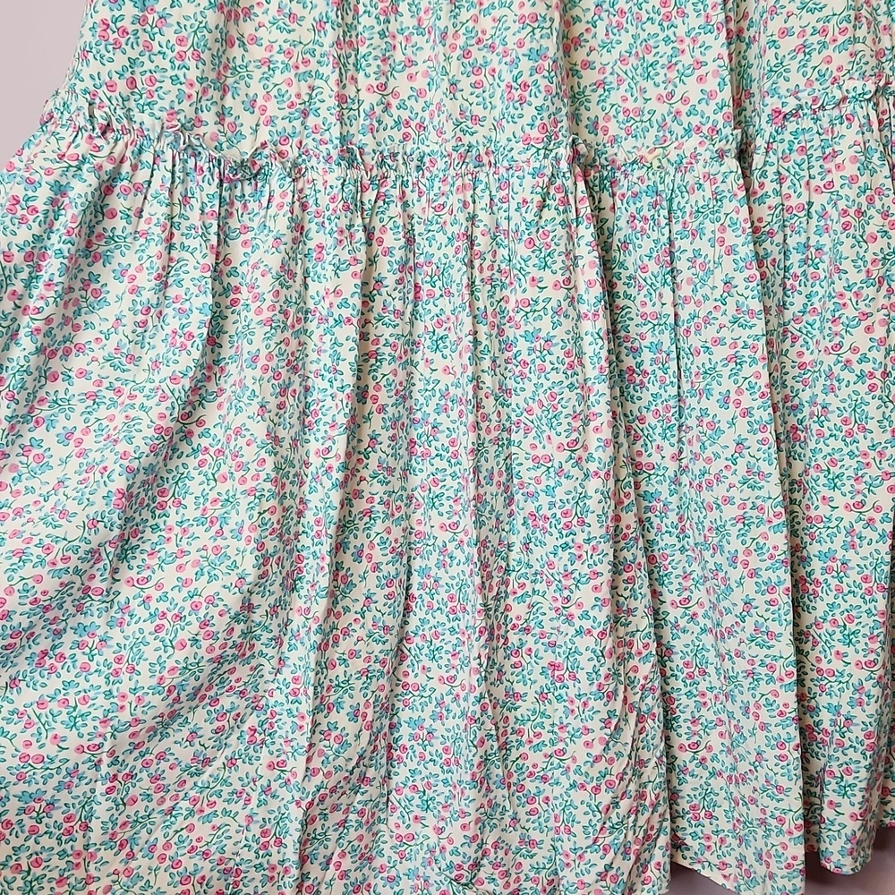J. CREW Puff Sleeve Ditsy Tiered Midi Ruffle Floral Dress, size 6 - Picture 4 of 14